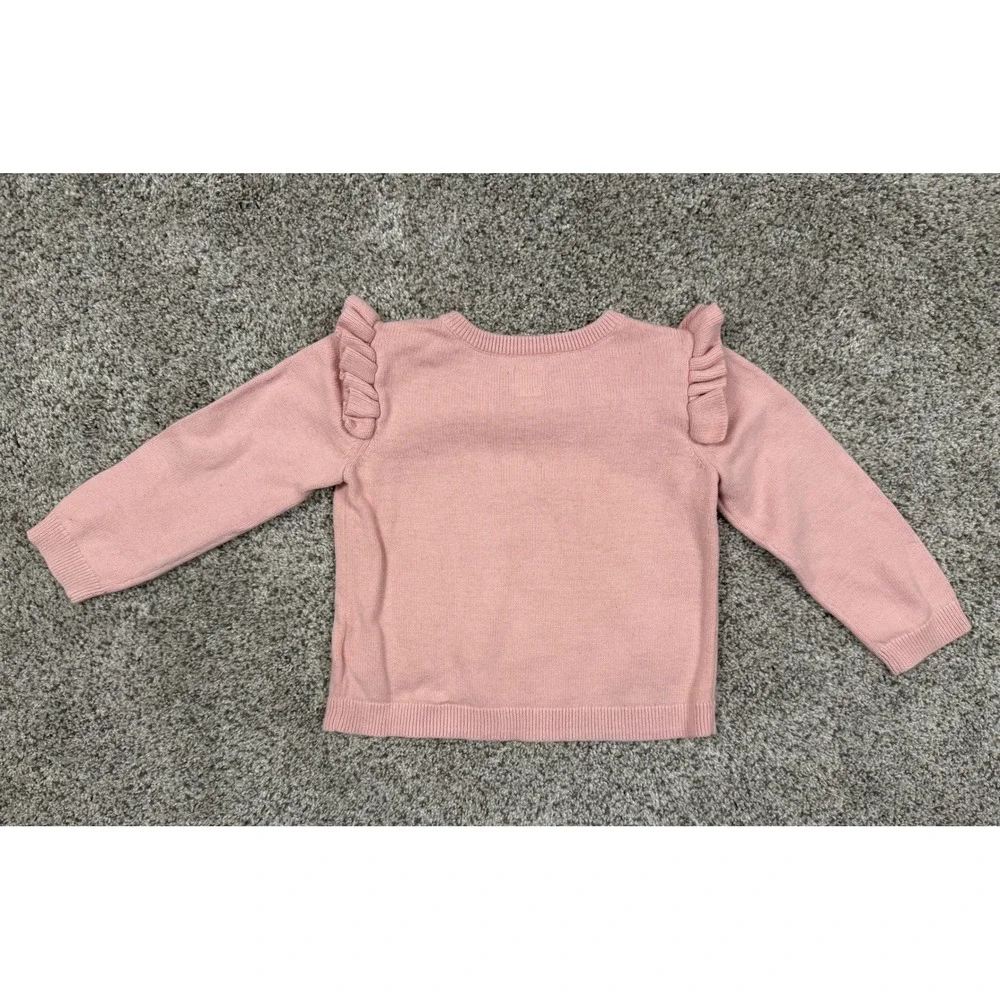 Baby Gap Sweater‎ Toddler Girls 18-24 Months Pink Ruffle Unicorn Knit